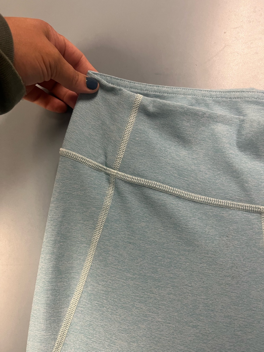 Outdoor Voices Tech Sweat Leggings Heather Light Blue Medium - Picture 4 of 6